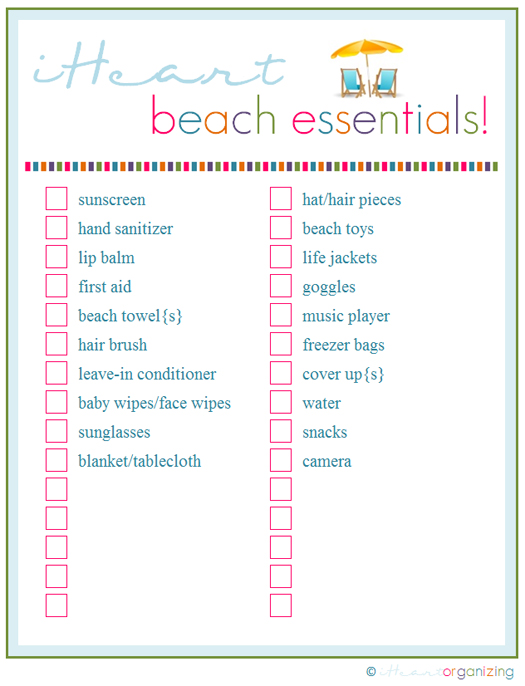 Beach Packing List Template