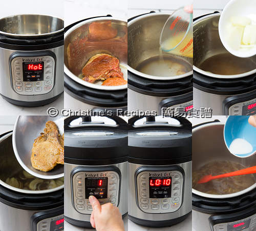 港式洋蔥豬扒製作圖 Pork Chops Onion Sauce Instant Pot Procedures02