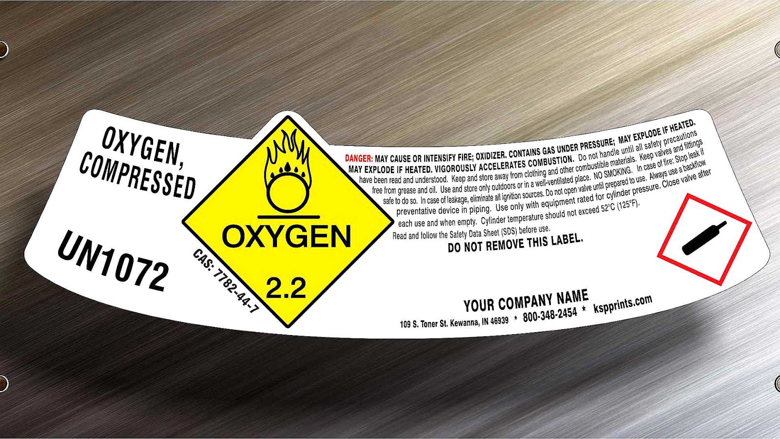 Compressed Gas Cylinder Labels Compre Choices