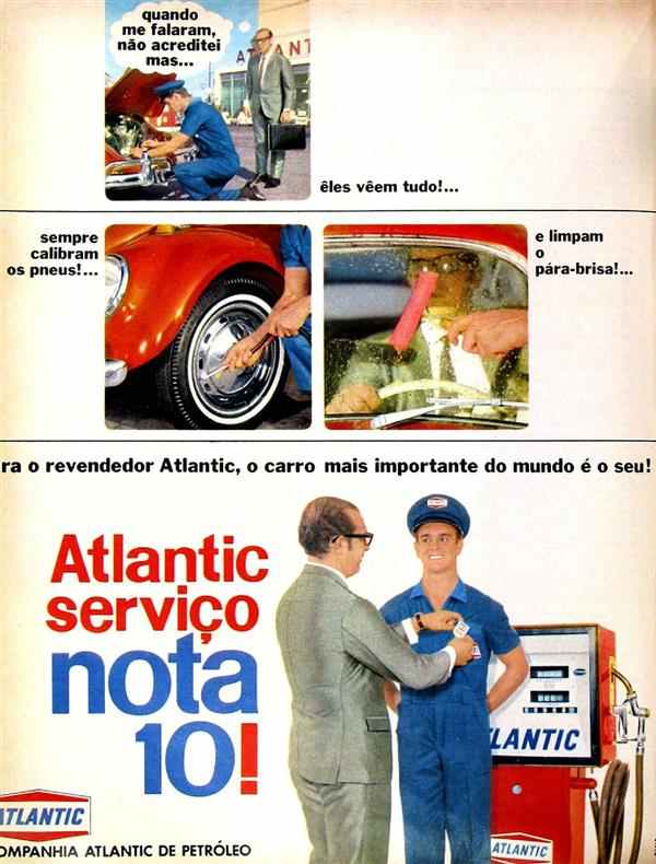 Propaganda da Atlantic para promover a qualidade de seus serviços em 1968.