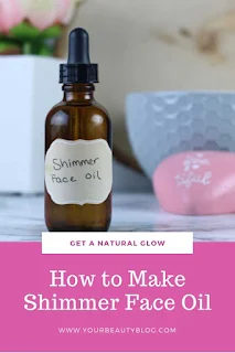 This DIY highlighter recipe is easy to make at home.  Make this diy shimmer body oil recipe with step by step instructions.  These beauty tricks are simple and learn where to use this shimmer body oil.  How to make natural makeup for a beautiful glow.  DIY makeup hacks for glowing skin. How to make diy natural makeup with just three ingredients.  #diy #highlighter #shimmer #naturalbeauty