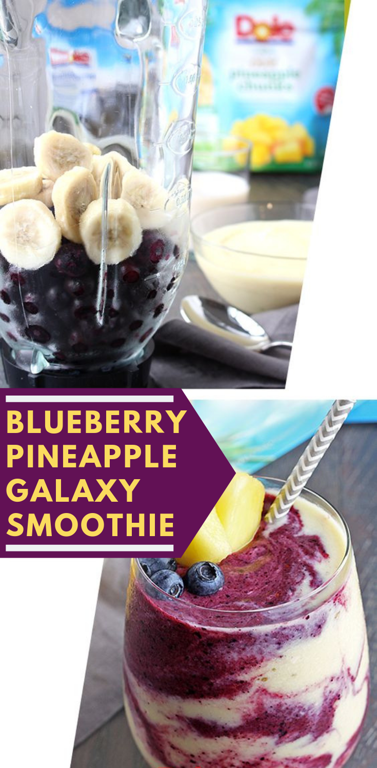 Blueberry Pineapple Galaxy Smoothie #Drink #Tropical