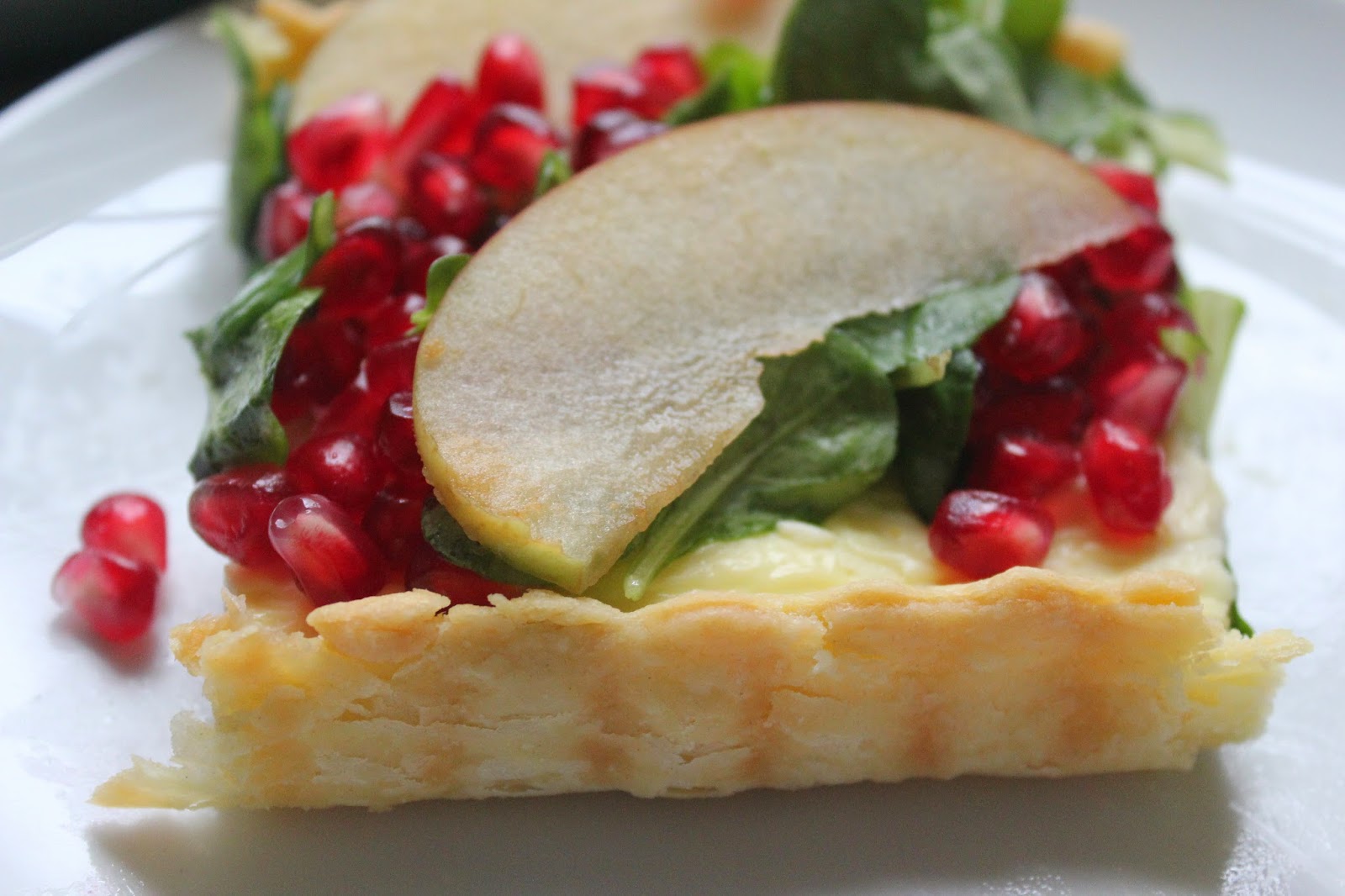 Goat Cheese Tart With Pomegranate And Mâche