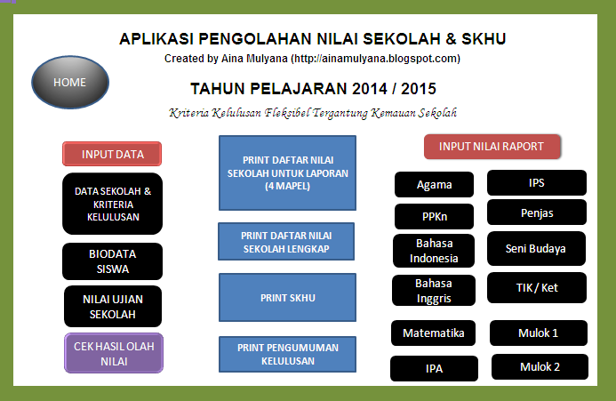 Aplikasi Nilai Sekolah Dan Skhu Untuk SD
