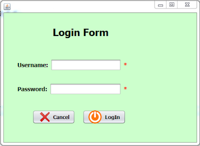 login form empty text boxes