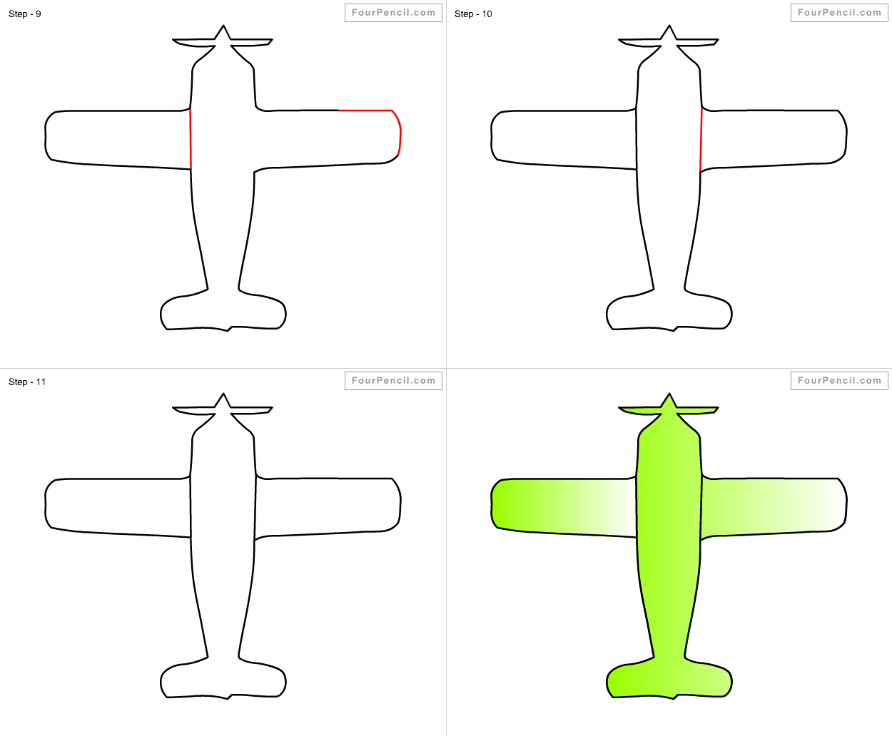 Fpencil: How to draw Aeroplane for kids step by step