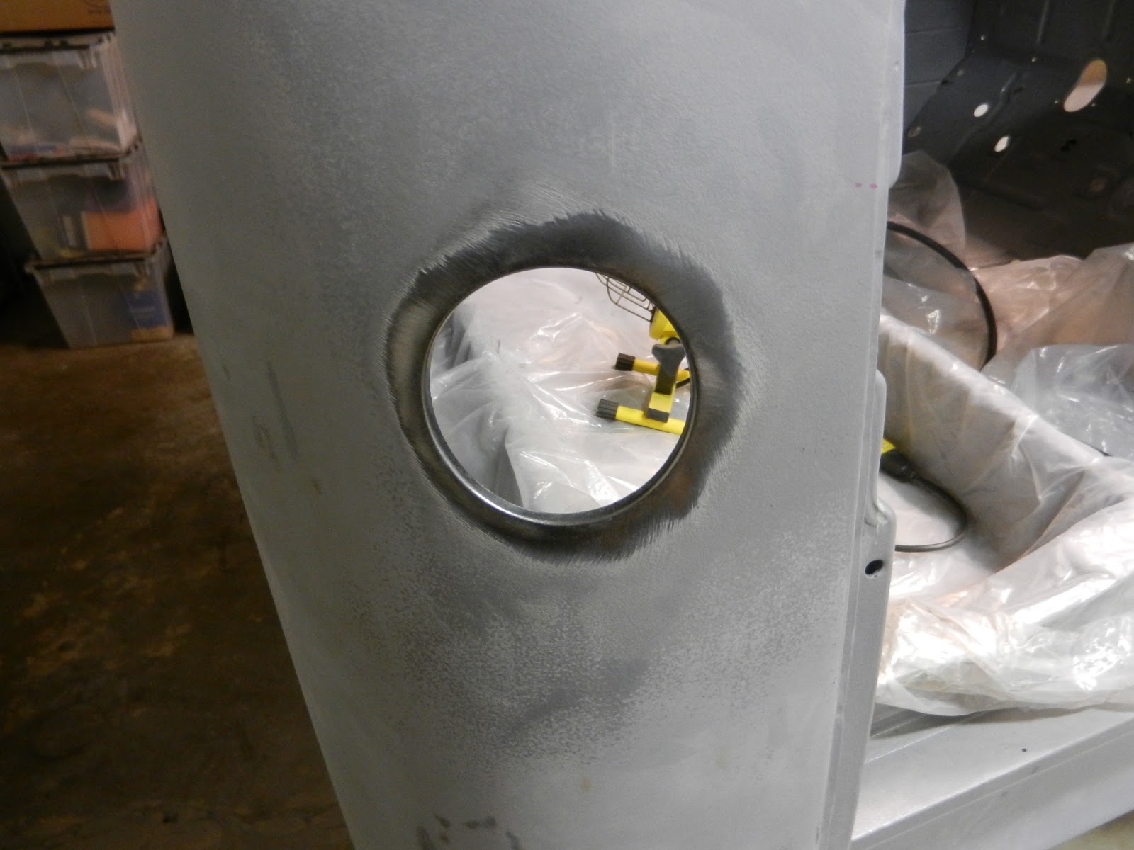 1954 Chevy Truck EV Conversion Shaving the Gas Tank Filler Hole