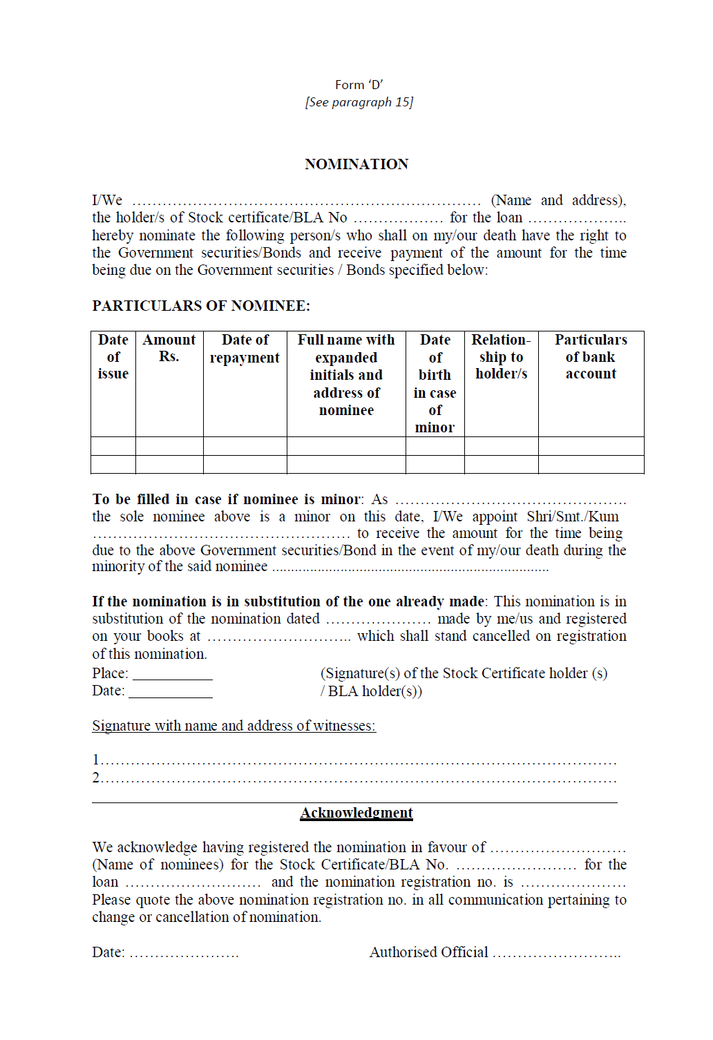 Sovereign Gold Bond Important Forms To Download