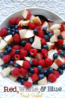 Red, White, and Blue Patriotic Fruit Salad by Family Ever After.