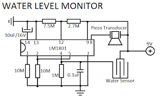 Water Level Sensor Schematics - Electronic Circuit