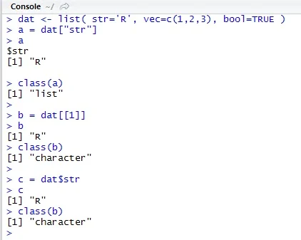 Extract elements from a list in R