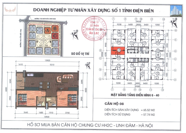 thiết kế căn hộ 08 HH2C Linh Đàm