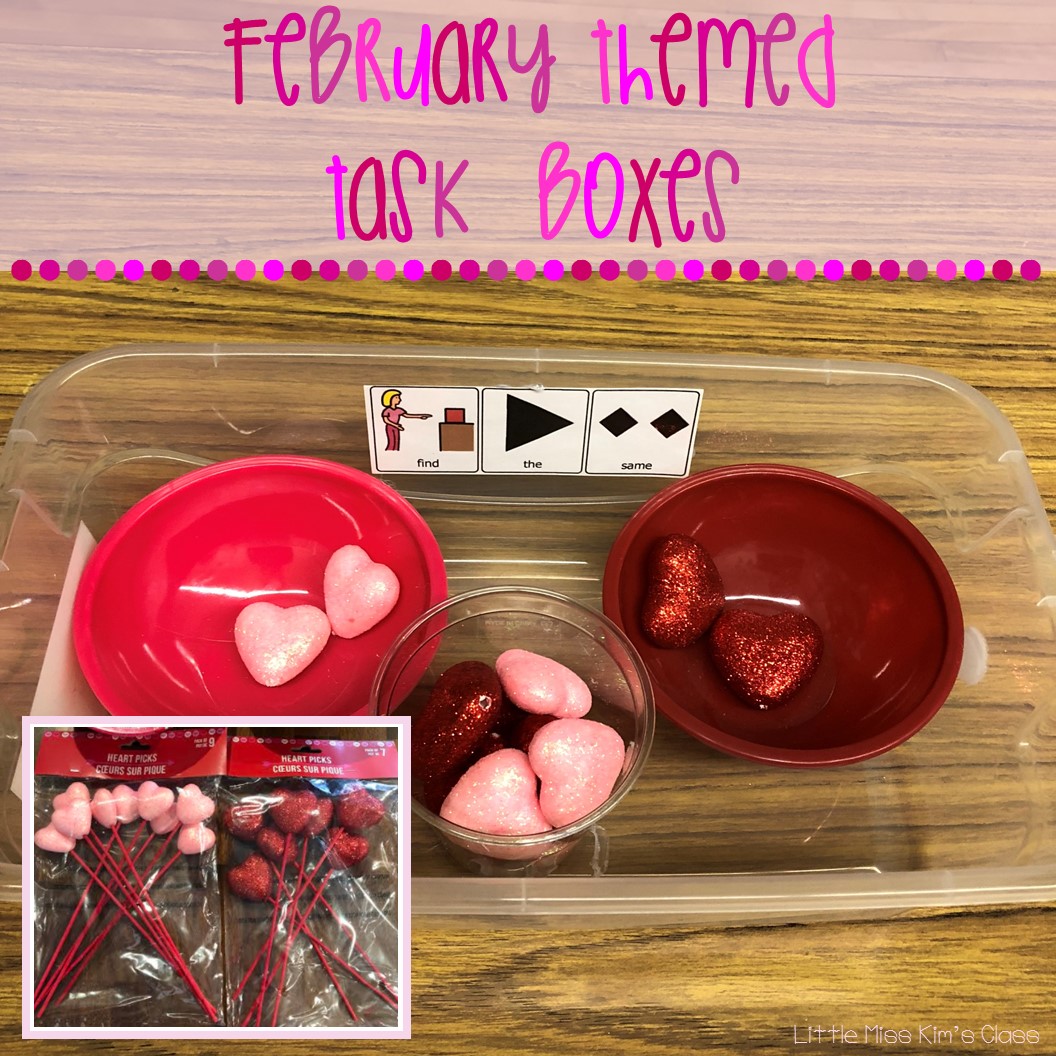 Little Miss Kim's Class: February Themed Task Boxes for Special Education