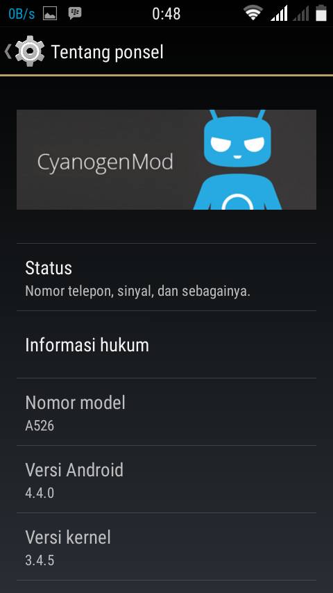 Custom Rom CyanogenMod KK For Lenovo A526