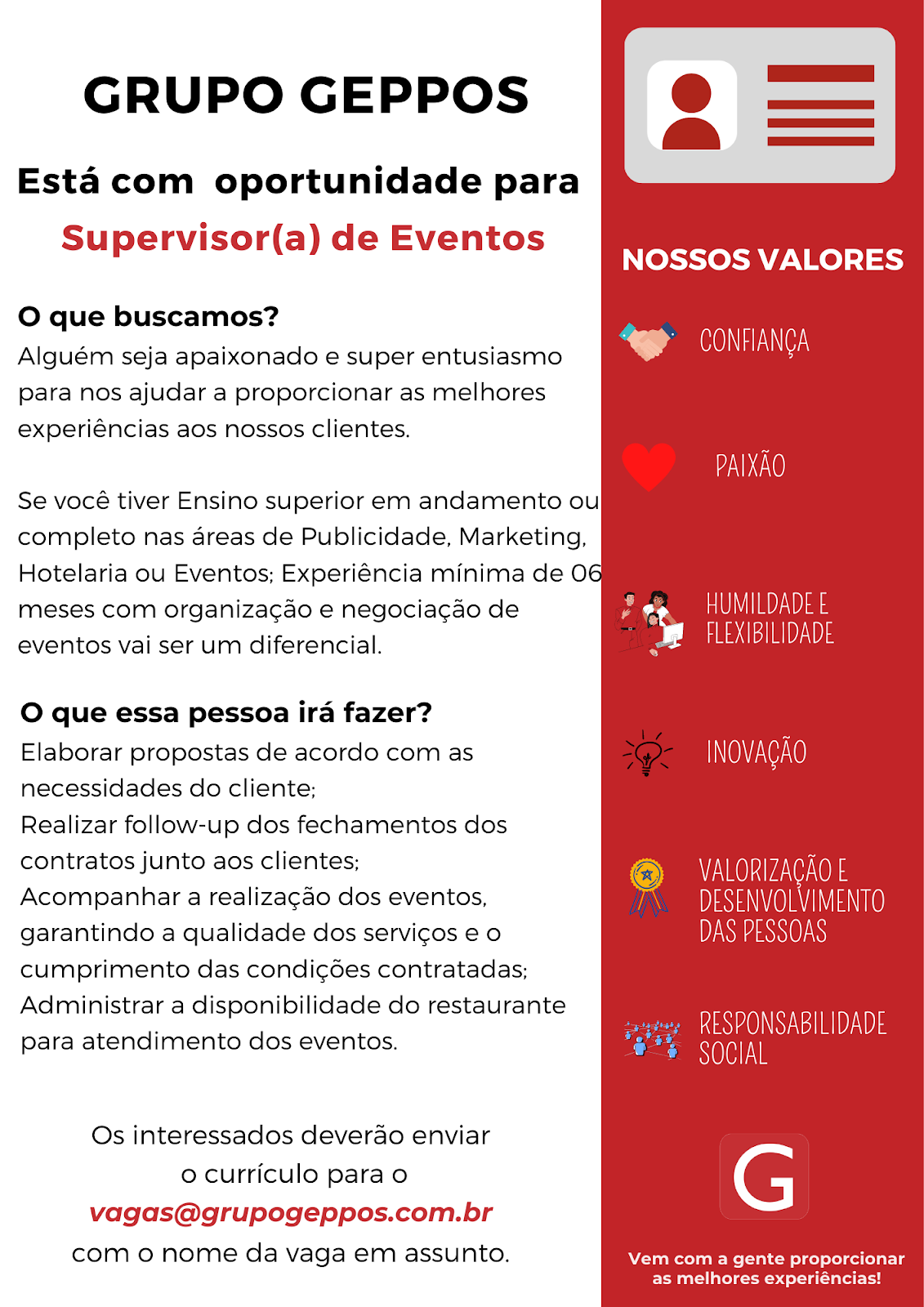 SUPERVISOR(A) DE EVENTOS
