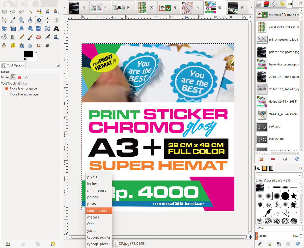 Mengganti Satuan / Ruler Unit Di Gimp Joherujo