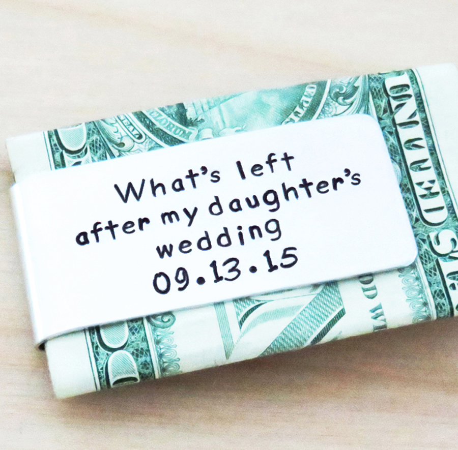 Stamped Personalized Wedding Gifts Jewelry Key Chains Funny Gifts For Father Of The Bride Or Groom Personalized Money Clips S
