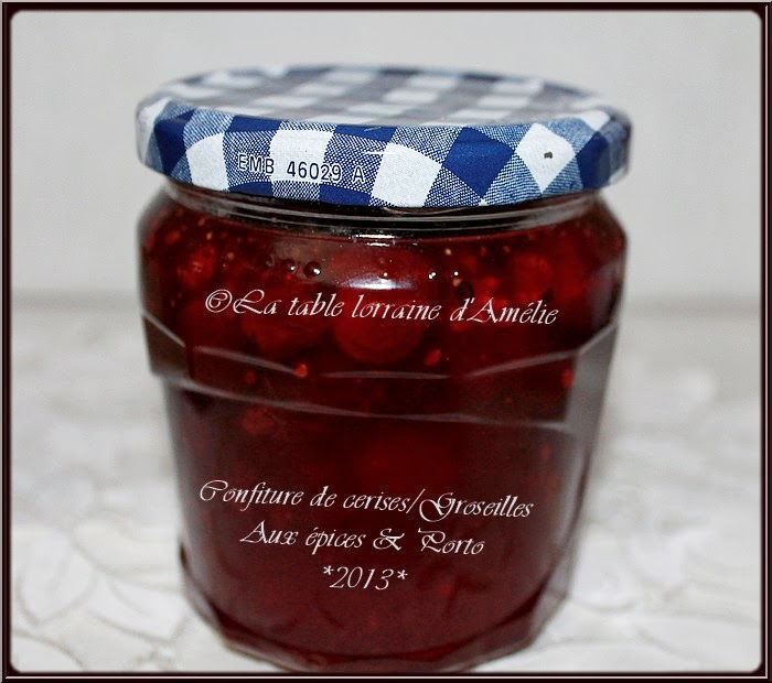 LA TABLE LORRAINE D'AMELIE Confiture de cerise au Porto et cardamome