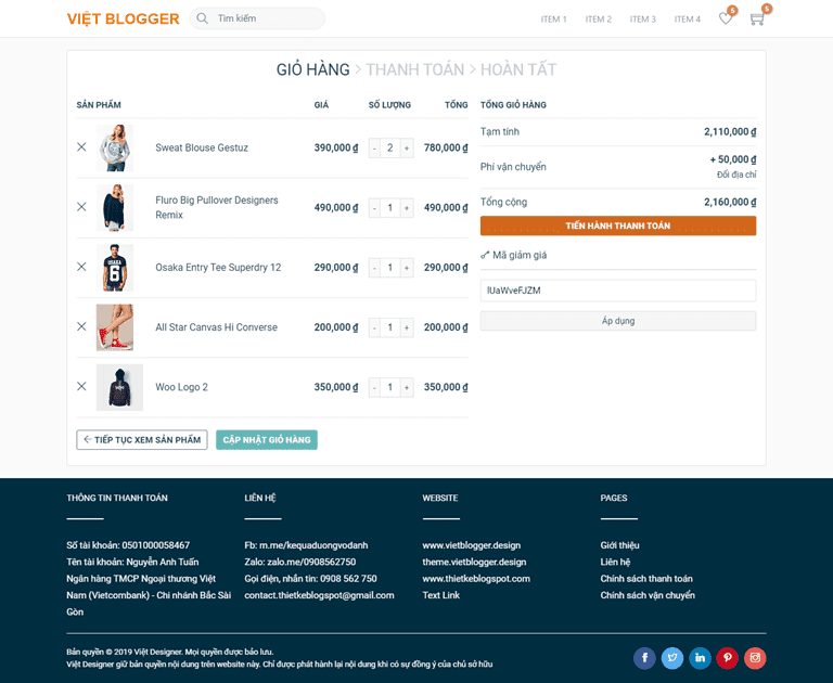 Giới thiệu theme bán hàng Việt Designer Shop