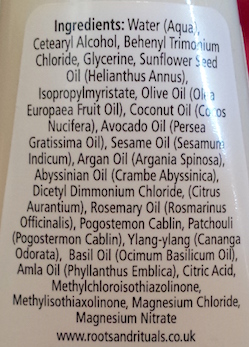 Roots & Rituals Conditioner ingredients