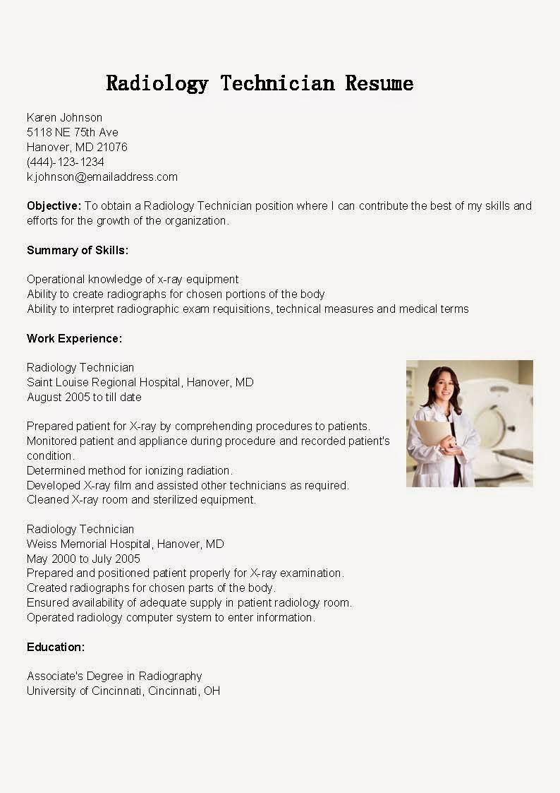 Radiology Resume Template