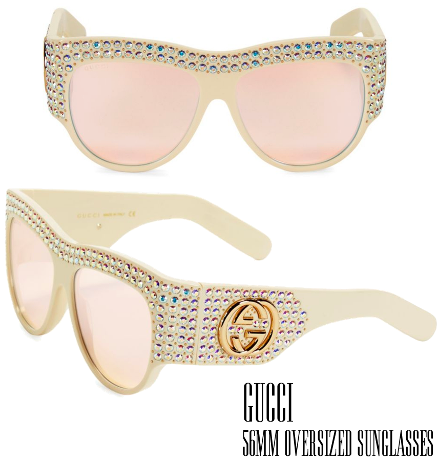 Gucci 56MM Oversized Sunglasses with Crystals