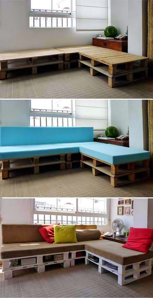 Recycle wooden pallets and turn them into home furnishings