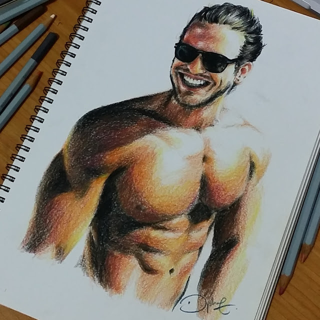 Color Pencil Sketch of Hot Guy Around 40 Years Old · Creative Fabrica