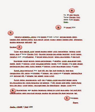 BAHASA MELAYU SURAT KIRIMAN TIDAK RASMI