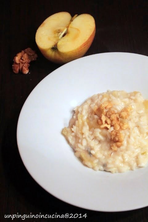 risotto con mela, gorgonzola e noci