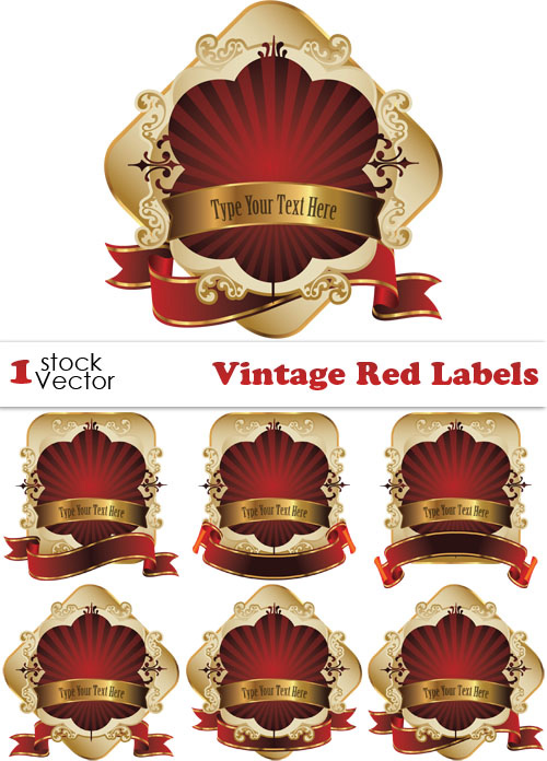Vintage Red Labels Vector Adobe Plus
