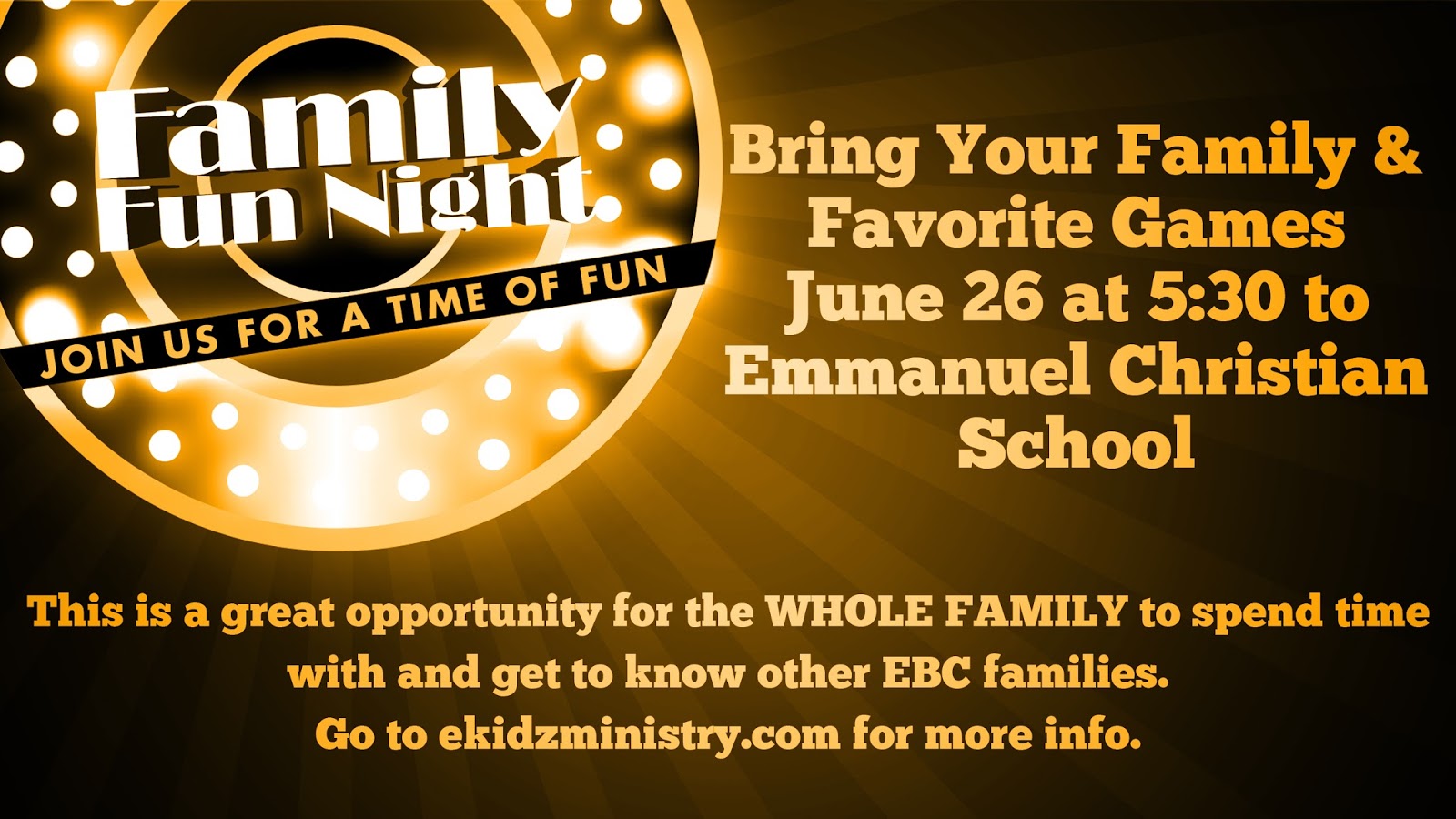 Emmanuel Baptist Church Free Family Fun Night!!