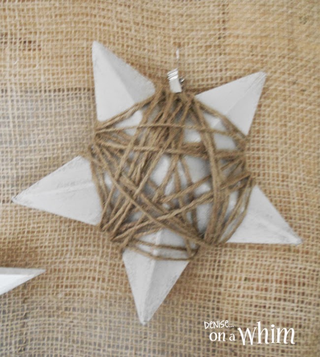 Paper Mache Star Painted and Wrapped in Jute | Denise on a Whim