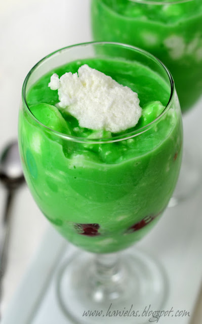 St. Patrick's Vanilla Pudding with Meringue Clouds