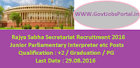 Rajya Sabha Secretariat Recruitment 2016