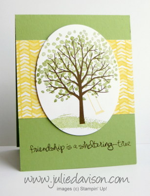 Stampin' Up! Sheltering Tree Card #cleanandsimple #occasions #stampinup www.juliedavison.com