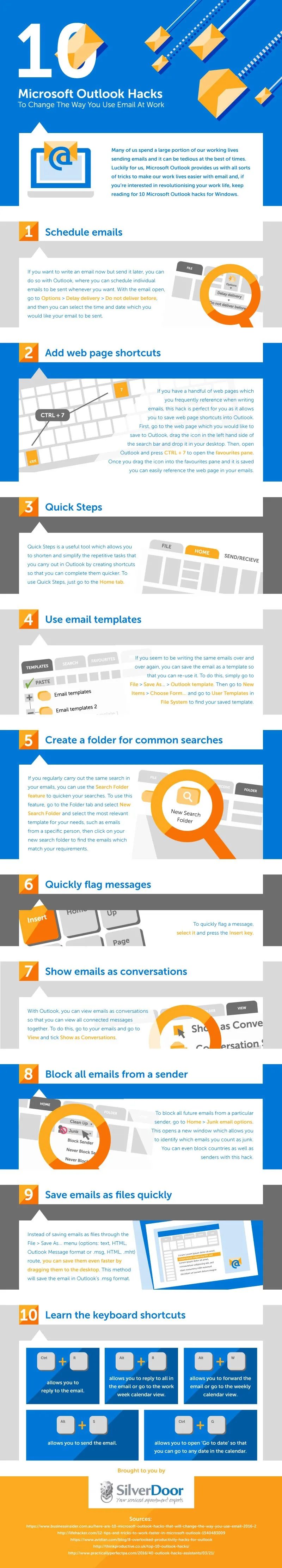 10 Microsoft Outlook Hacks To Change The Way You Use Email At Work - #Infographic