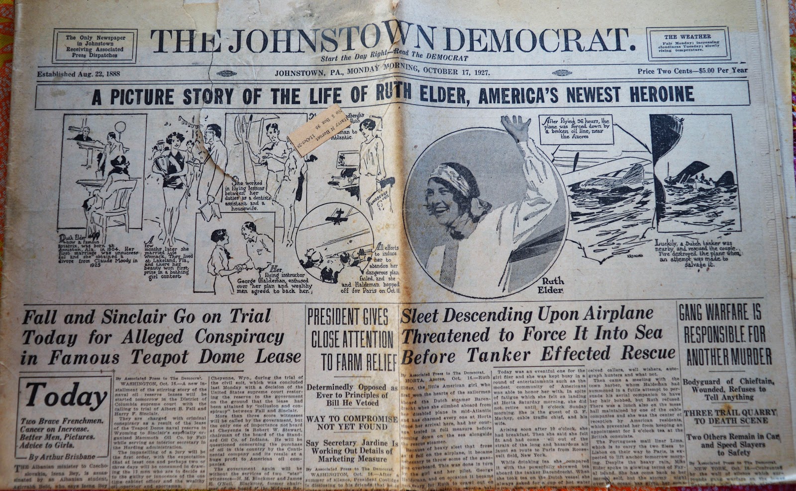 Old Johnstown Newspapers October 17, 1927 The Johnstown Democrat