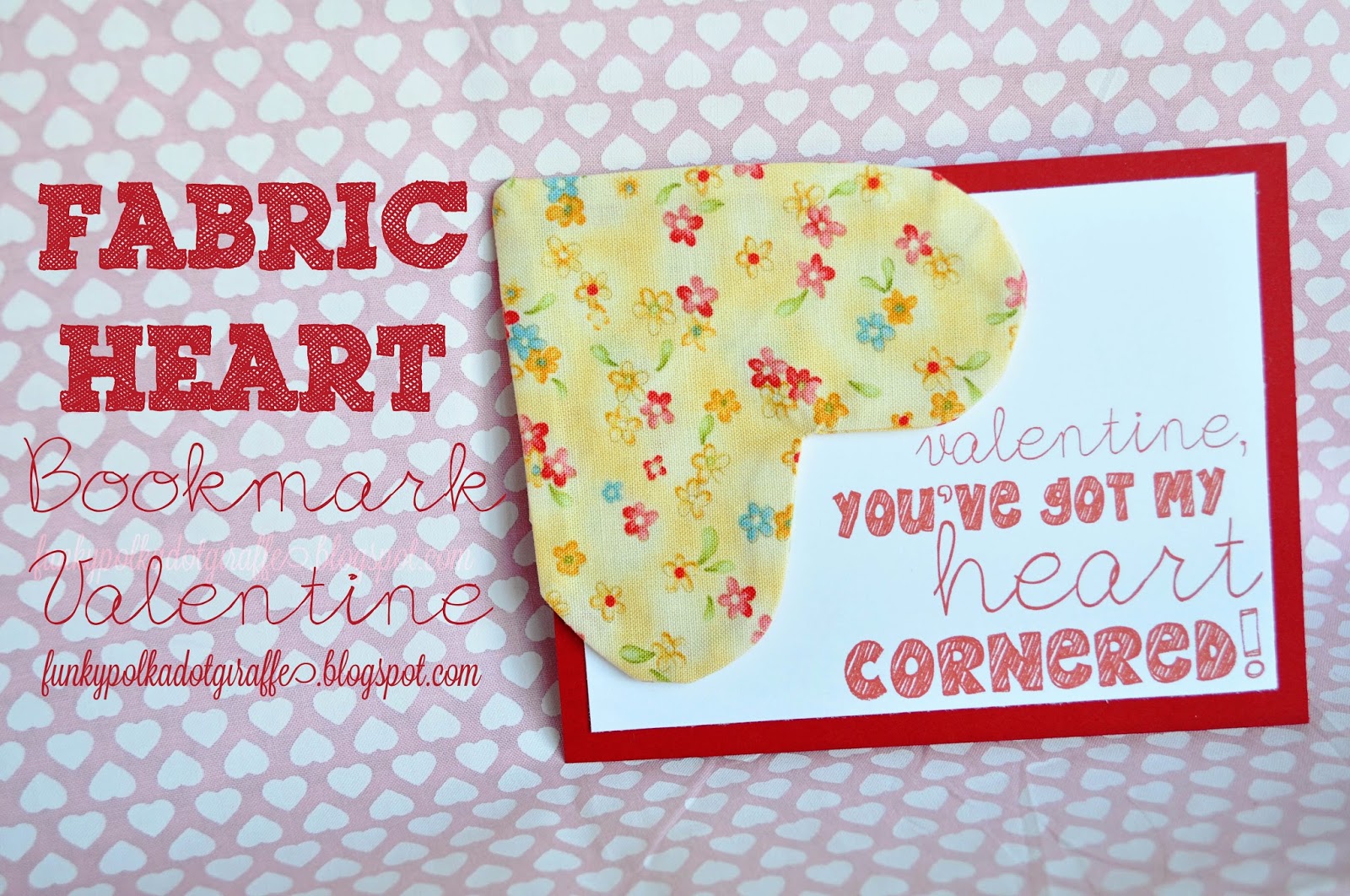 fabric heart bookmark