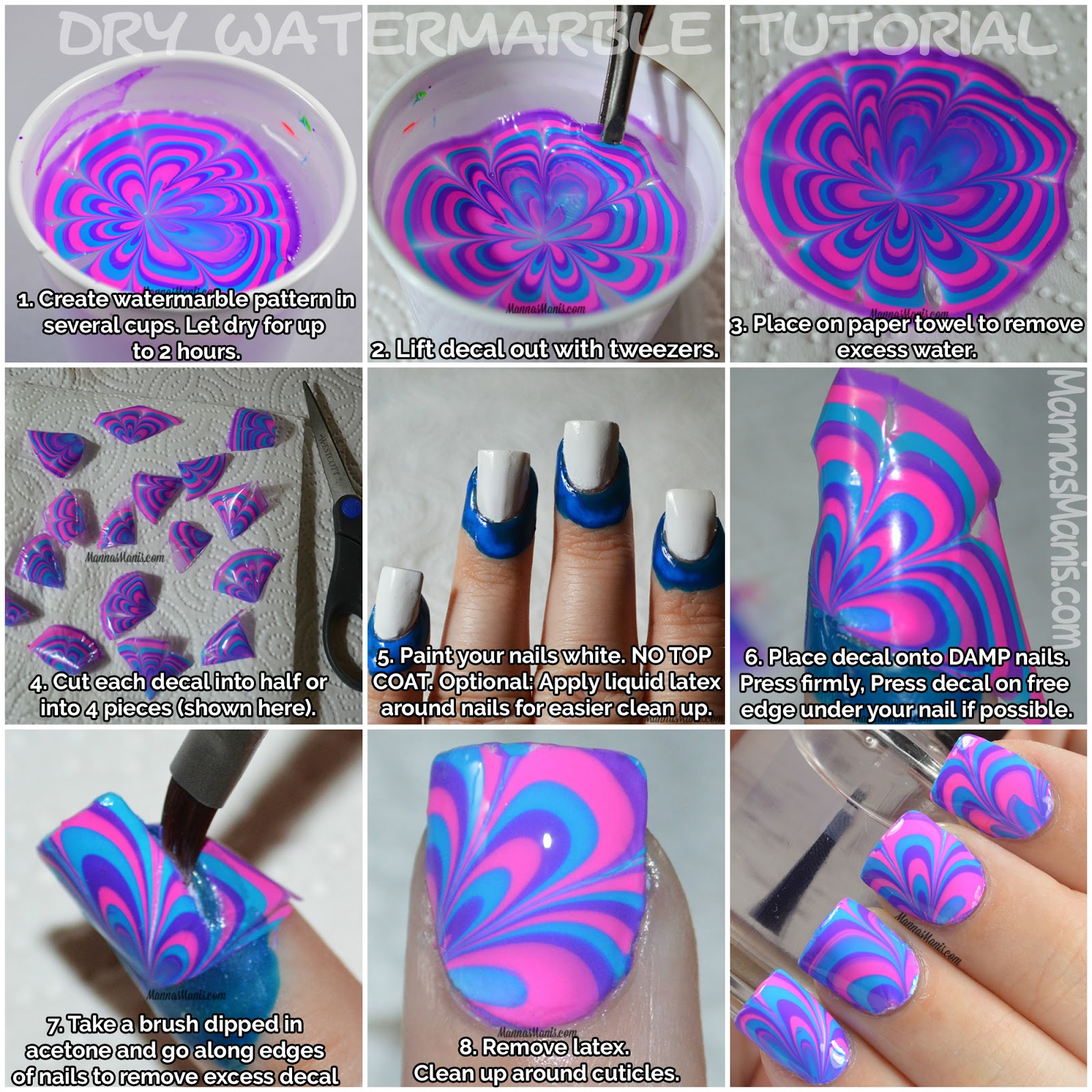 watermarble nail art tutorial