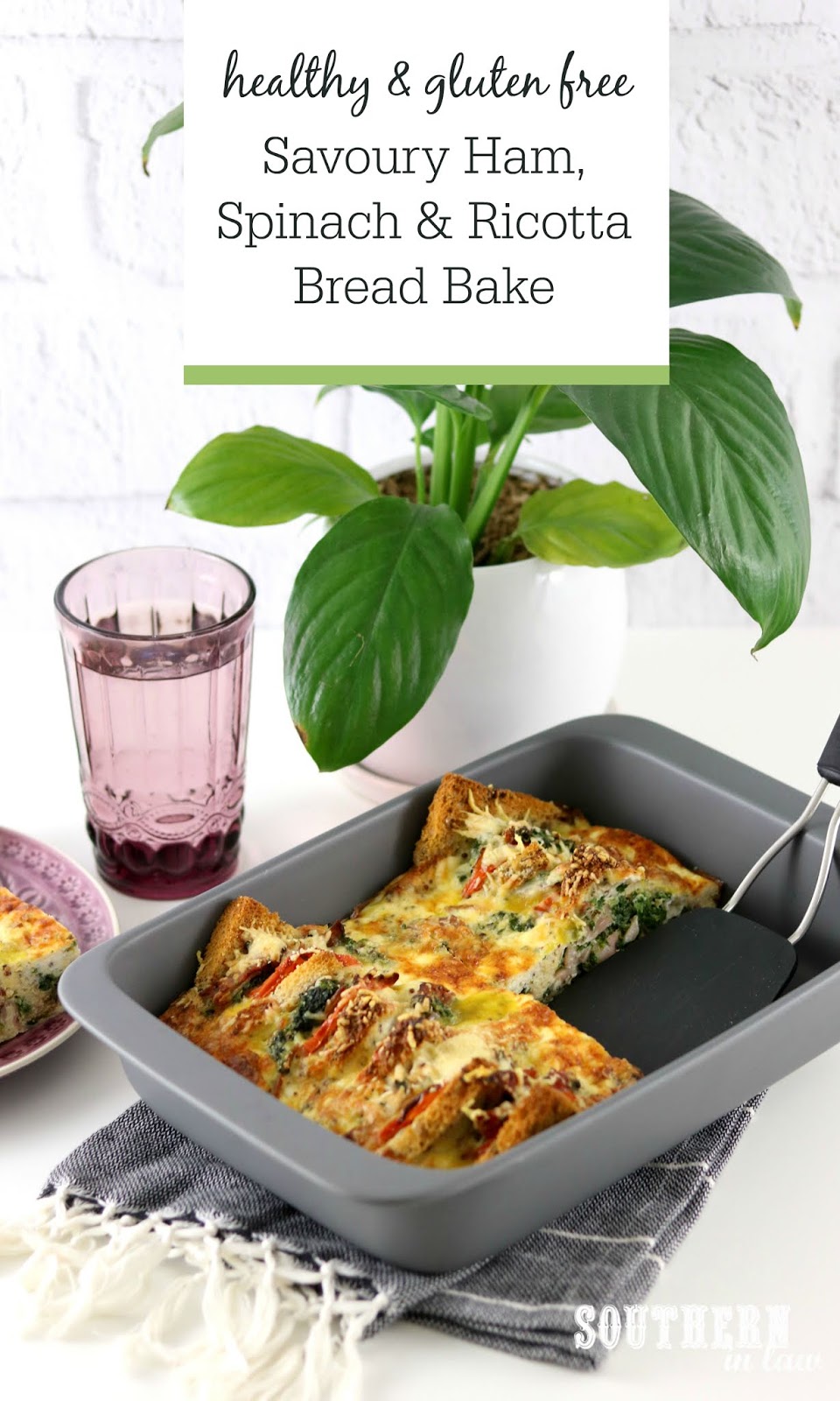 Southern In Law Recipe Savoury Ham and Ricotta Bread Bake