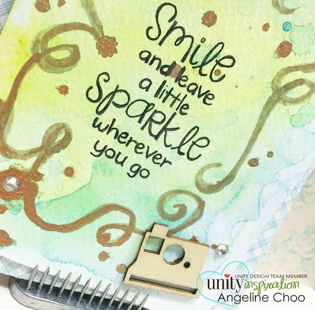 ScrappyScrappy: Smile and leave a little sparkle #scrappyscrappy #unitystampco #card #gansaitambi #watercolor #stamp
