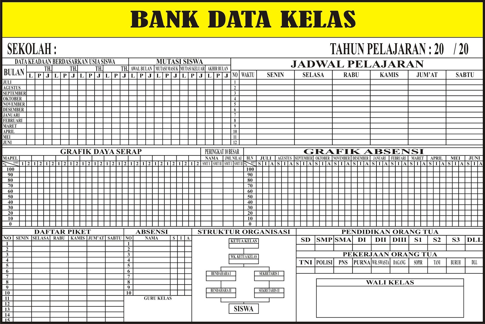 Contoh Papan Data Administrasi Kelas HOBI DAN SENI Contoh Papan Data Administrasi Kelas HOBI DAN SENI