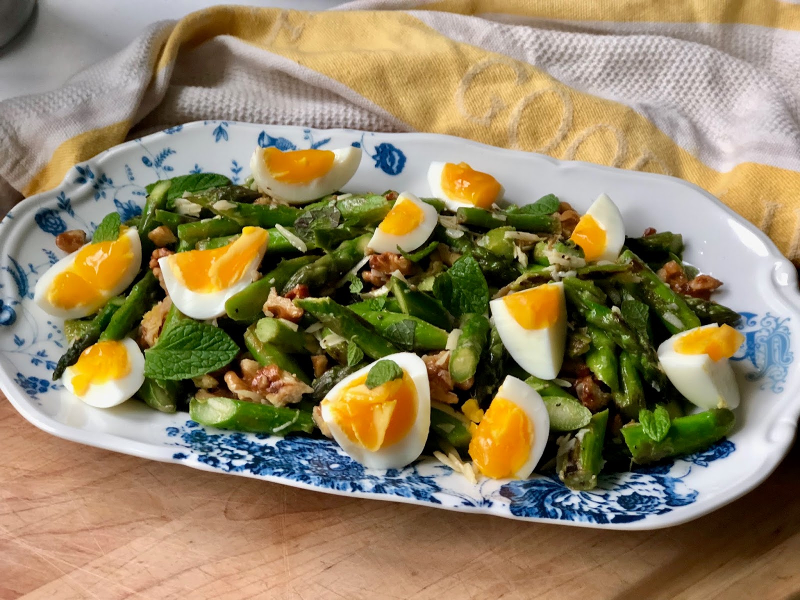 Smitten's Asparagus & Egg Salad w/ Walnuts & Mint