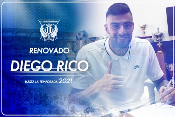 Oficial: El Leganés renueva hasta 2021 a Diego Rico
