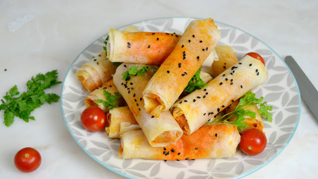 Rollitos de atún con tomate y huevo