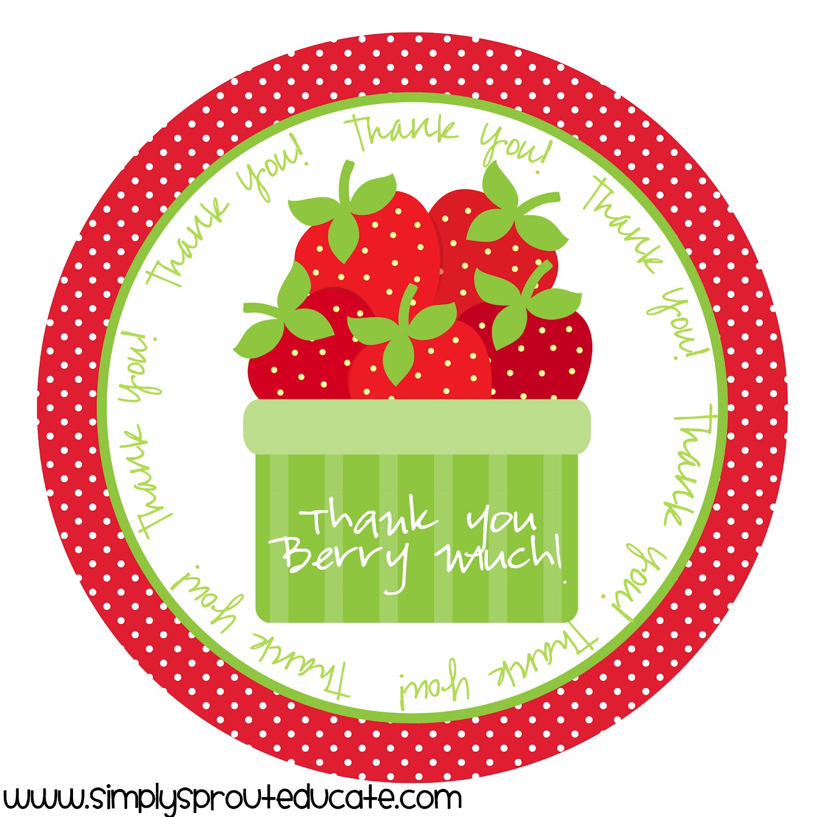 Thank You Berry Much Tags Free Printable