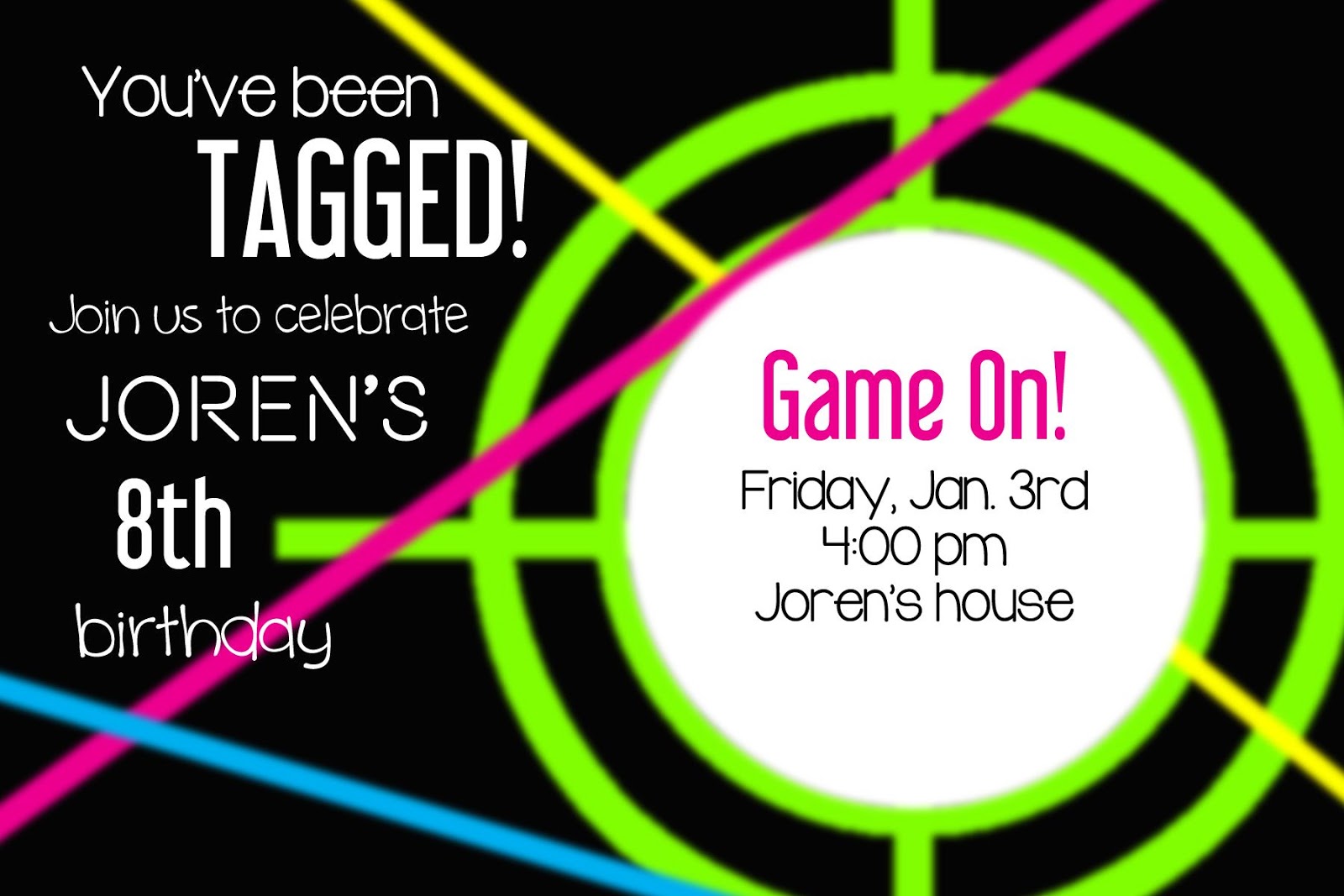 Laser Tag Birthday Invitations Free Printable