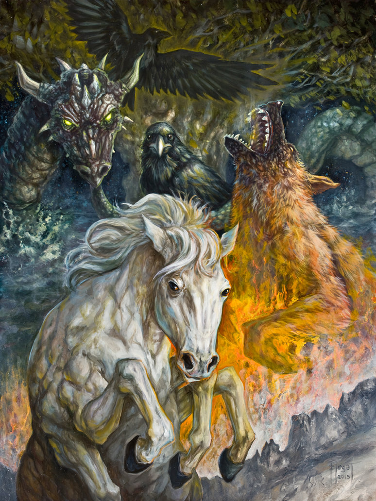 Sublanarya & Tales of the Tytanyan Age: Faiths of Sublanarya: Tyr Grimjaw  the One-Handed God and the Fenrir the Wolf, Devourer of the Sun