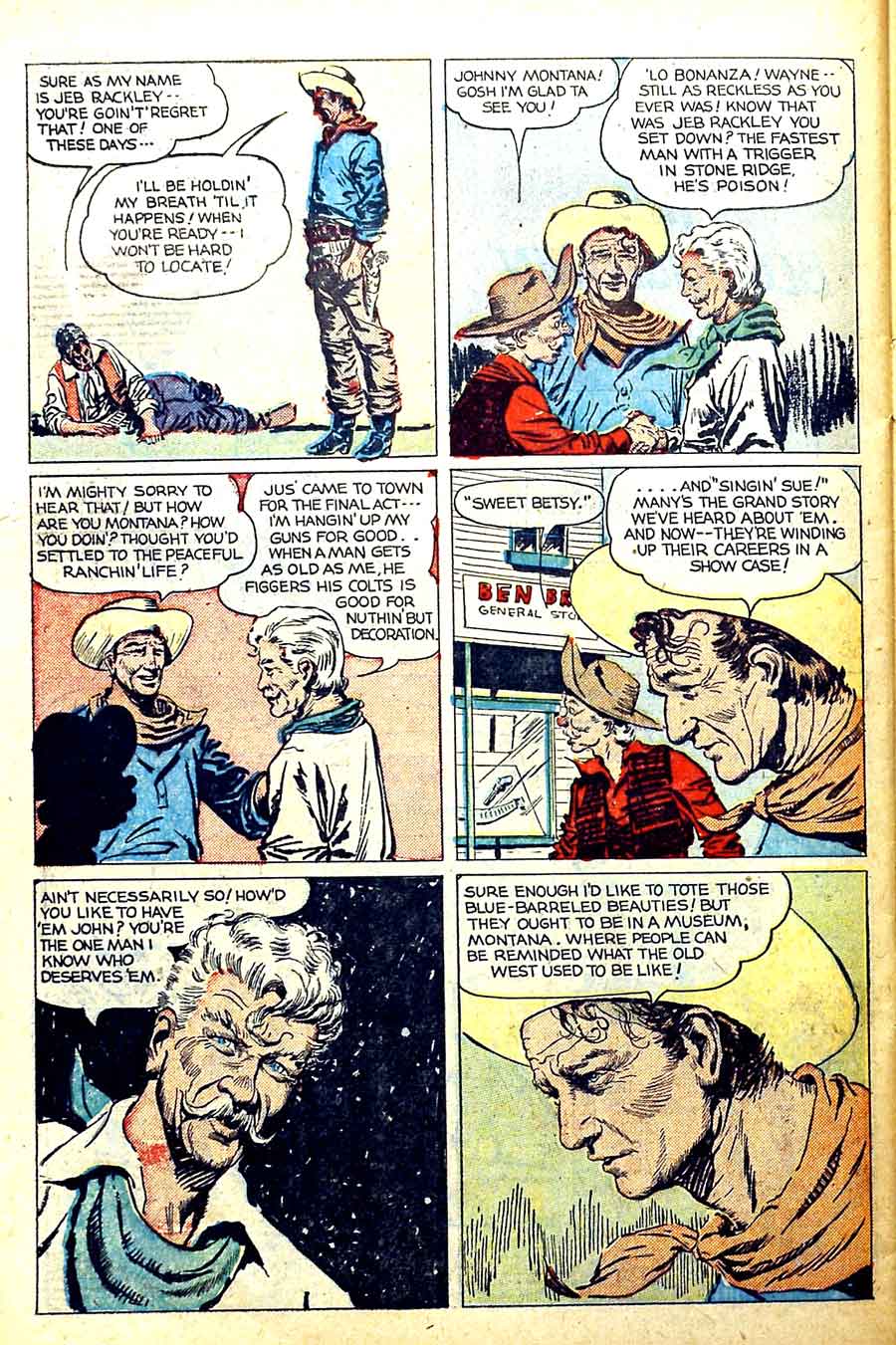 John Wayne Adventure Comics #2 golden age 1950s western comic book page art by Al Williamson / Frank Frazetta
